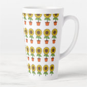 Tasse Latte Plante de tournesol Kawaii dans un pot (Droite)