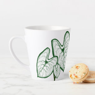 Tasse Latte Plante Maman Caladium Coeur Feuilles
