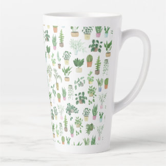 Tasse Latte Plantita House Plantes et Pots Motif