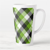 Tasse Latte Plaques Tartan simples Vert néon (Droite)