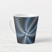 Tasse Latte Plastique bleu gris 3D Fractal Art moderne Abstrai (Angle gauche)