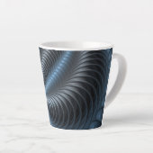 Tasse Latte Plastique bleu gris 3D Fractal Art moderne Abstrai (Angle droit)