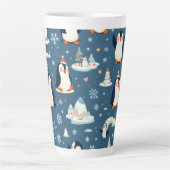 Tasse Latte Playful Penguin Pattern (Devant)