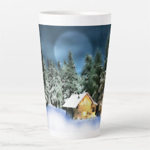 Tasse Latte Pleine lune de Cabine de journal rustique