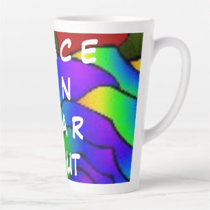 TASSE LATTE PLUM COULEUR ROSE FLOWER PEACE ART