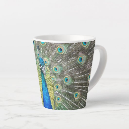 Tasse Latte Plumage bleu Peacock (Angle droit)