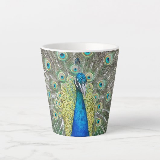 Tasse Latte Plumage bleu Peacock (Devant)