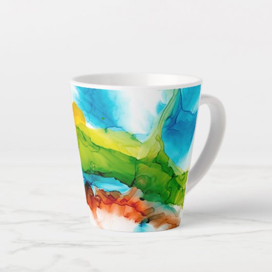 Tasse Latte Plume primaire - Aquarelles (Angle droit)