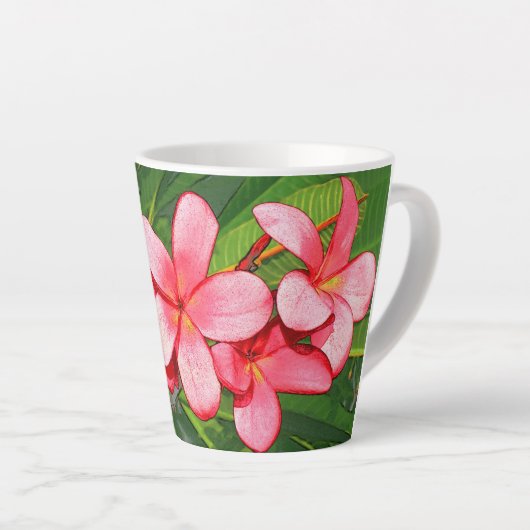 Tasse Latte plumérie (Angle droit)