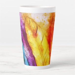 Tasse Latte Plumes brillantes