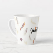 Tasse Latte Plumes Tendance Collection Luxe Boho (Angle gauche)