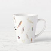 Tasse Latte Plumes Tendance Collection Luxe Boho (Droite)