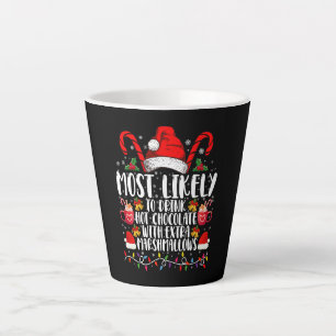 Tasse Latte Plus Susceptible De Boire Des Chamallows Au Chocol