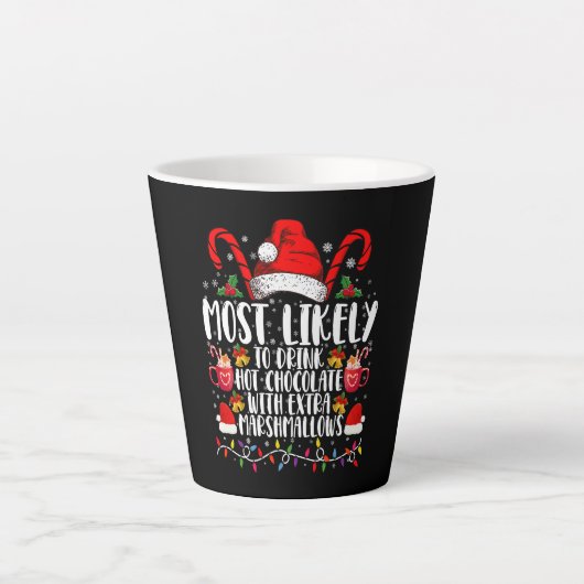 Tasse Latte Plus Susceptible De Boire Des Chamallows Au Chocol (Devant)