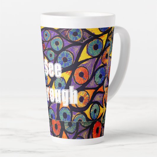 Tasse Latte Plusieurs yeux couleur WEIRD (Angle droit)