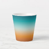 Tasse Latte Plutôt Ombre Sunny Orange & Turquoise Blue Gradien (Devant)