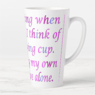 Tasse Latte Poème pour un être cher mixte couleurs script