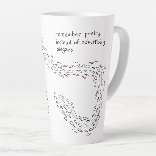 Tasse Latte Poésie poisson chat (Angle droit)