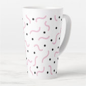 Tasse Latte Poiggles roses et points noirs Memphis Motif (Angle droit)