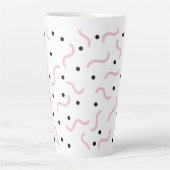 Tasse Latte Poiggles roses et points noirs Memphis Motif (Devant)