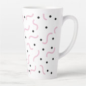 Tasse Latte Poiggles roses et points noirs Memphis Motif (Droite)
