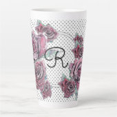 Tasse Latte Pointe d'aquarelle rouge pour femmes latte initial (Devant)