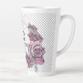 Tasse Latte Pointe d'aquarelle rouge pour femmes latte initial (Droite)