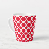 Tasse Latte Pointe Polka rouge et blanc (Angle gauche)