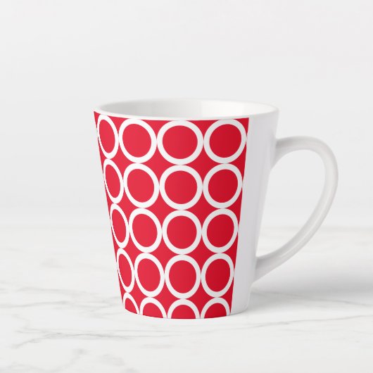 Tasse Latte Pointe Polka rouge et blanc (Droite)