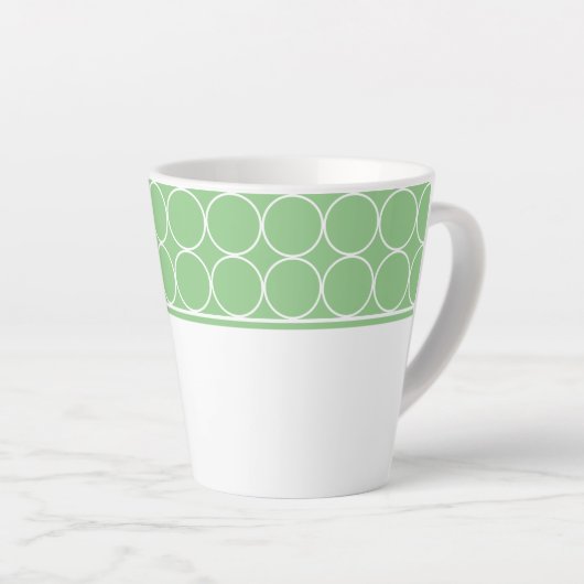 Tasse Latte Pointeur en latte vert et blanc (Angle droit)