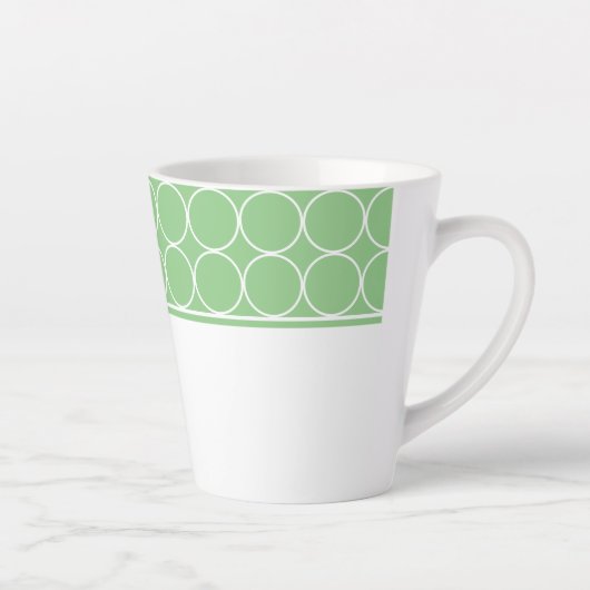 Tasse Latte Pointeur en latte vert et blanc (Droite)
