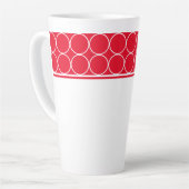 Tasse Latte Pointeurs en latte rouge et blanc (Angle gauche)