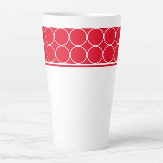 Tasse Latte Pointeurs en latte rouge et blanc (Devant)