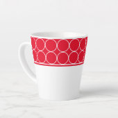 Tasse Latte Pointeurs en latte rouge et blanc (Angle gauche)