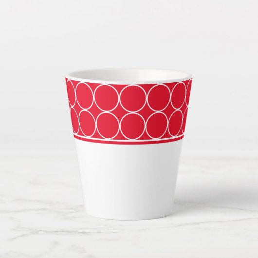 Tasse Latte Pointeurs en latte rouge et blanc (Devant)