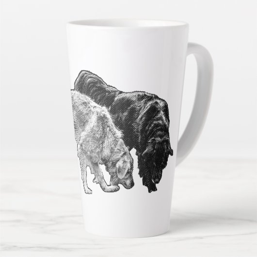 Tasse Latte Points d'automne rayés (Angle droit)