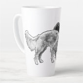 Tasse Latte Points d'automne rayés (Angle gauche)