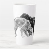 Tasse Latte Points d'automne rayés (Devant)