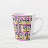 TASSE LATTE POINTS DE CORAIL FEUILLE PASTEL (Droite)