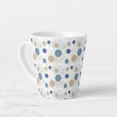 Tasse Latte Points de couleur sable et bleu de plage (Angle gauche)