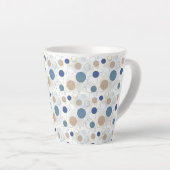 Tasse Latte Points de couleur sable et bleu de plage (Angle droit)