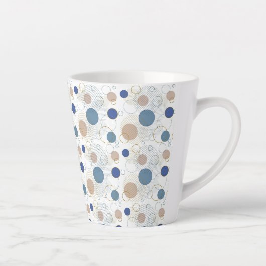 Tasse Latte Points de couleur sable et bleu de plage (Droite)