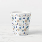 Tasse Latte Points de couleur sable et bleu de plage (Devant)
