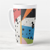 Tasse Latte Points noirs en papier collage (Angle gauche)