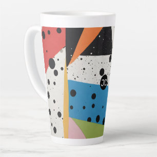 Tasse Latte Points noirs en papier collage