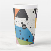 Tasse Latte Points noirs en papier collage (Devant)