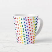 Tasse Latte Points Rainbow Candy en blanc (Angle droit)