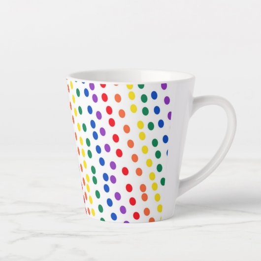 Tasse Latte Points Rainbow Candy en blanc (Droite)