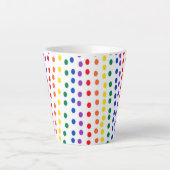 Tasse Latte Points Rainbow Candy en blanc (Devant)