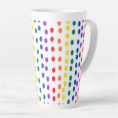 Tasse Latte Points Rainbow Candy en blanc (Angle droit)